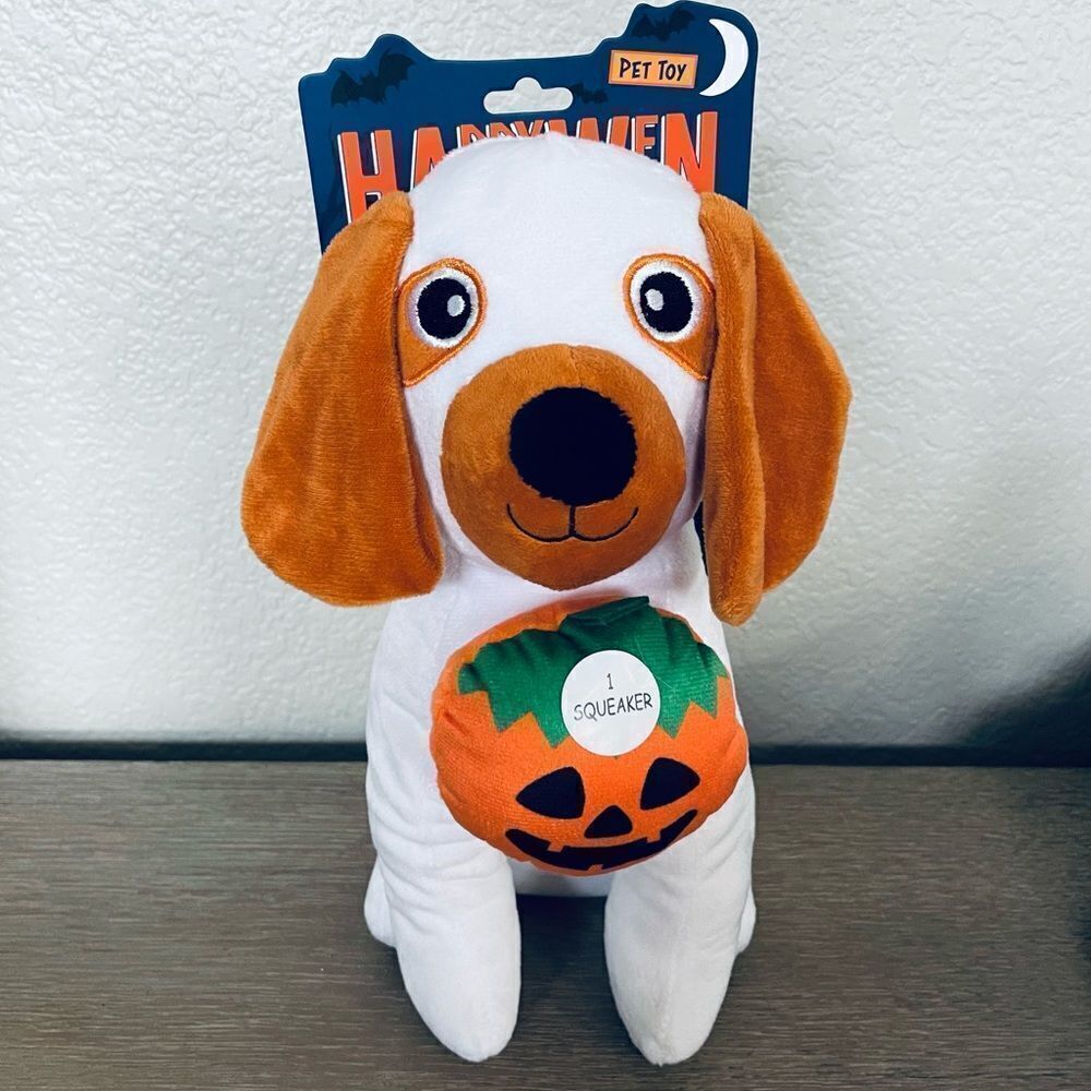Halloween Plush Ghost Dog Squeaky Toy